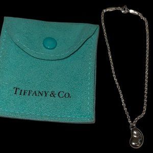 Vintage Tiffany and Co Peretti 925 Sterling Small Necklace Bean 9inch